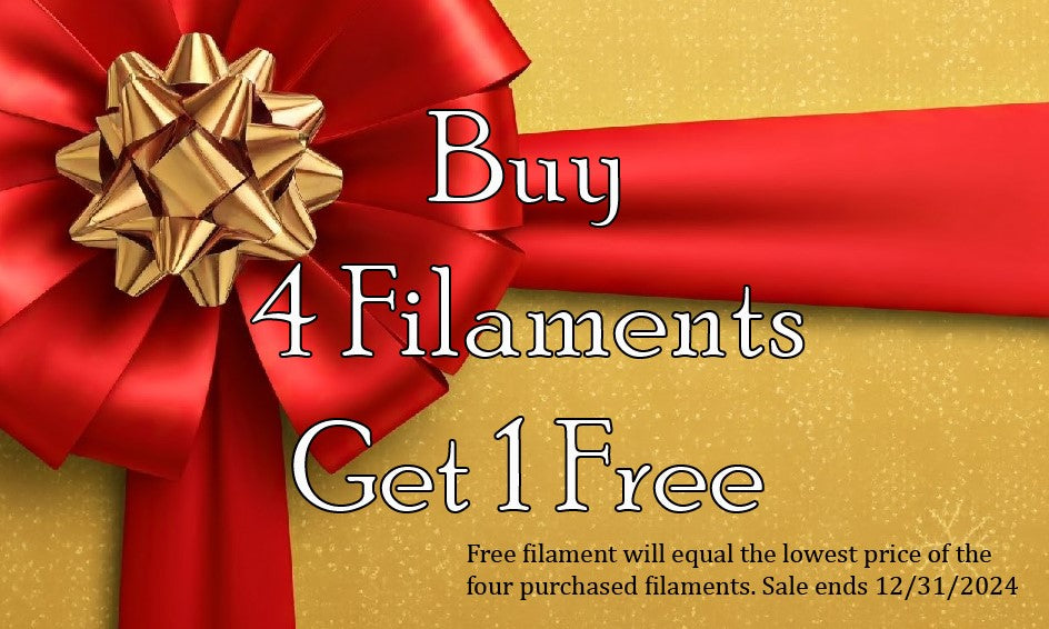 Buy 4 filament Get 1 free through 12/31/2024