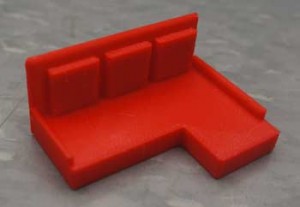 A student's 3D-printed couch prototype.
